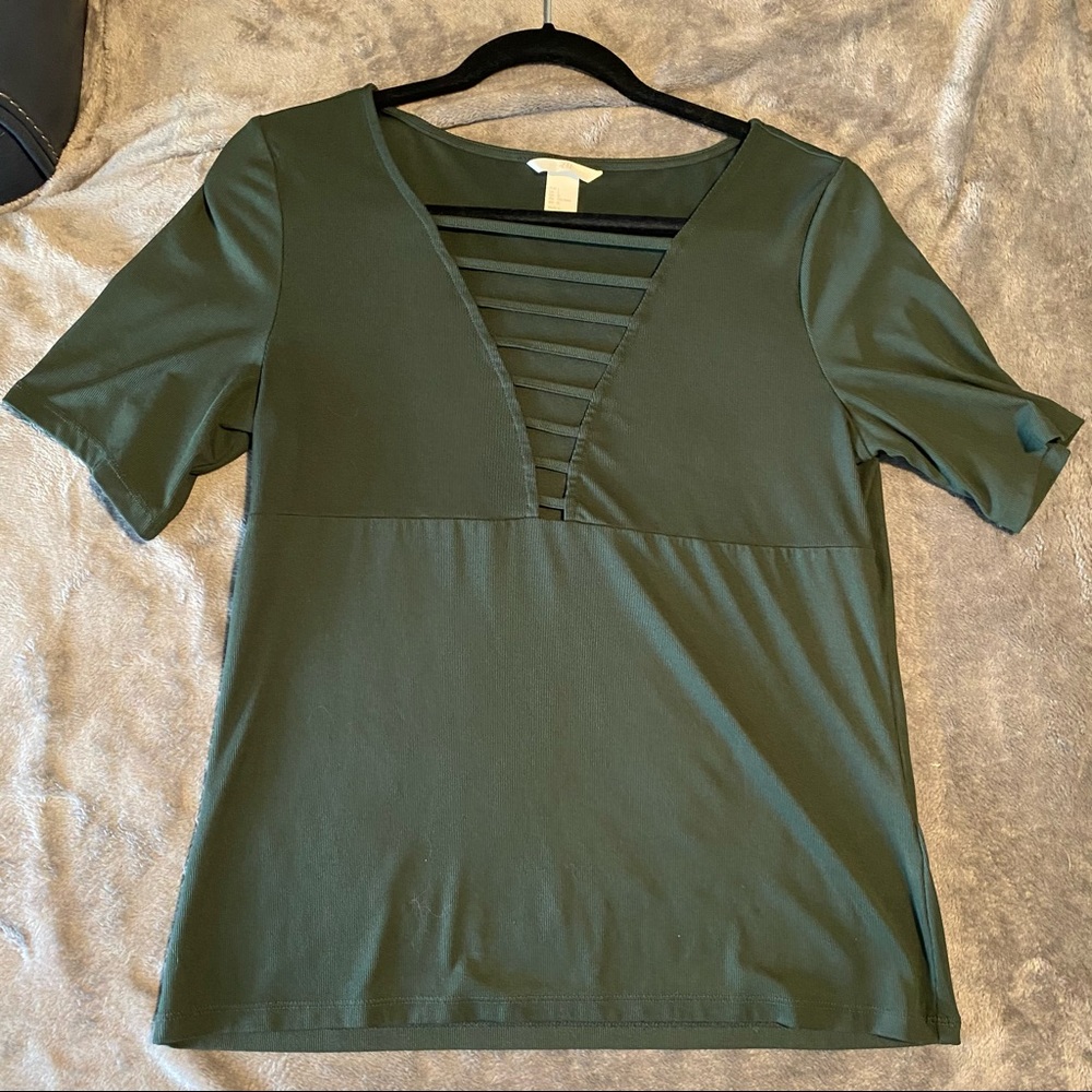 h&m green top